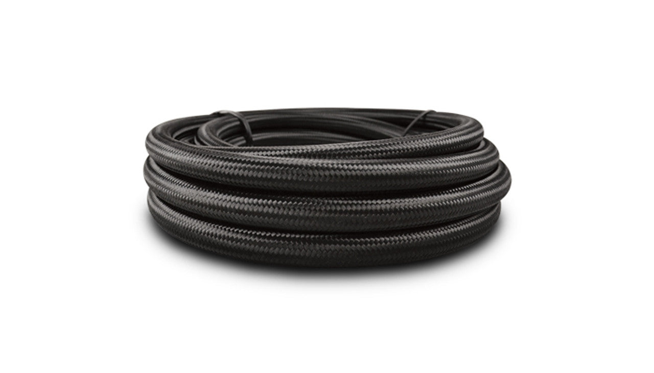 Vibrant Black Nylon Braided Flex Hose