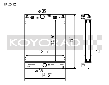 KOYO HH Series 48mm Radiator Half Length Race Only Evo 7-9
