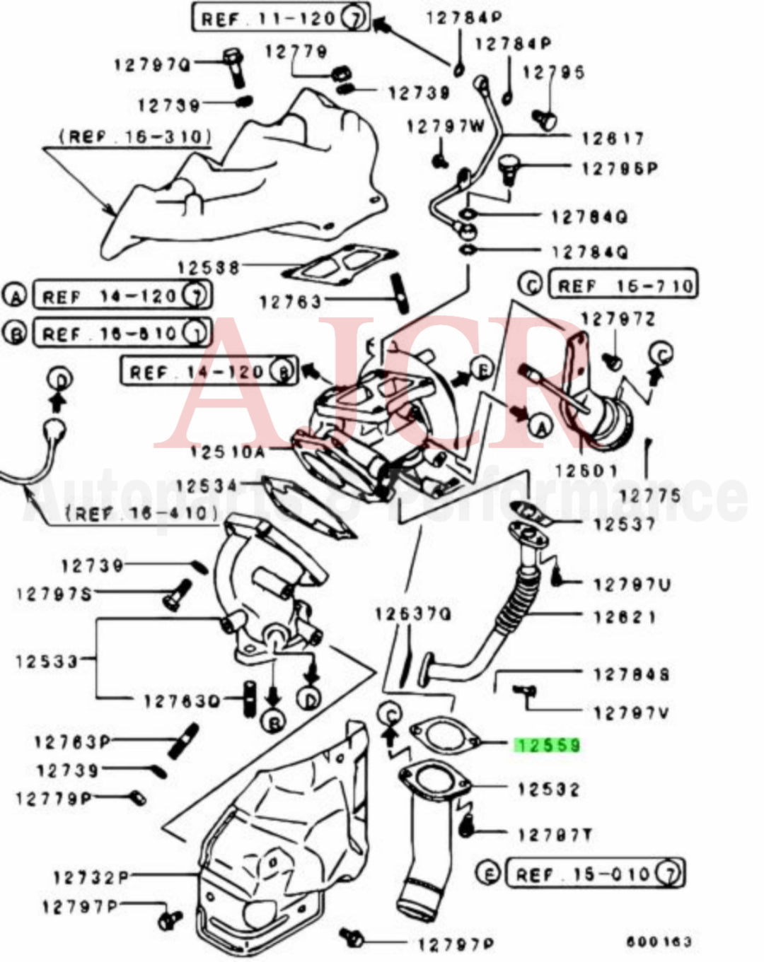 Mitsubishi Turbo Compressor Outer Pipe Gasket Evo 4-X