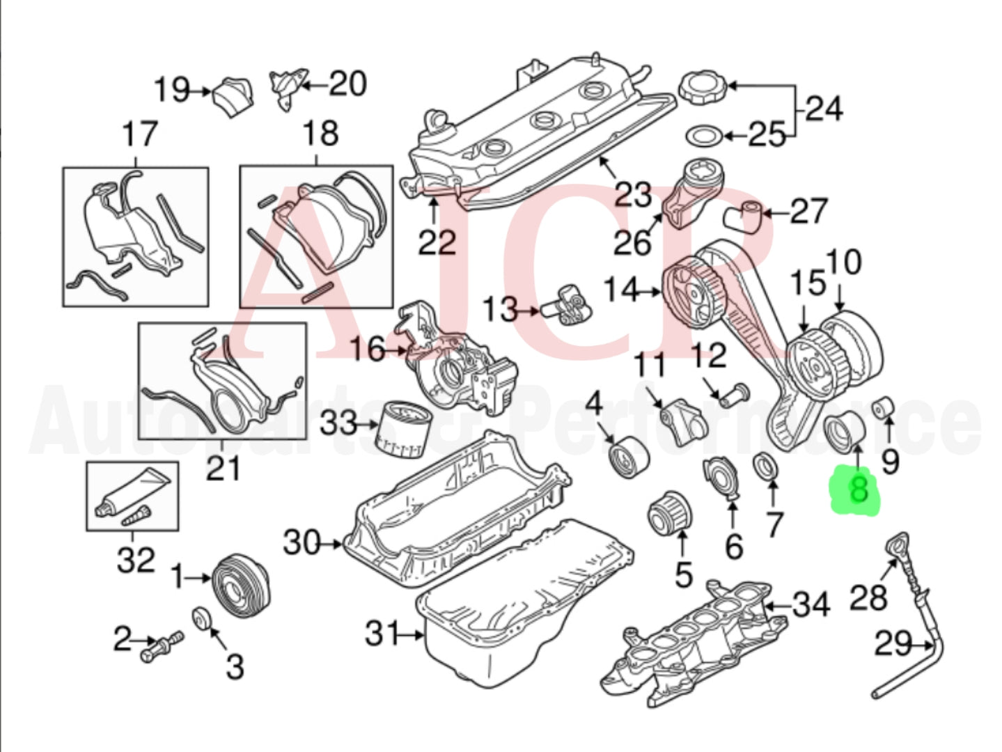 Mitsubishi Timing Belt Idler Pulley 3000GT/Stealth/6G75