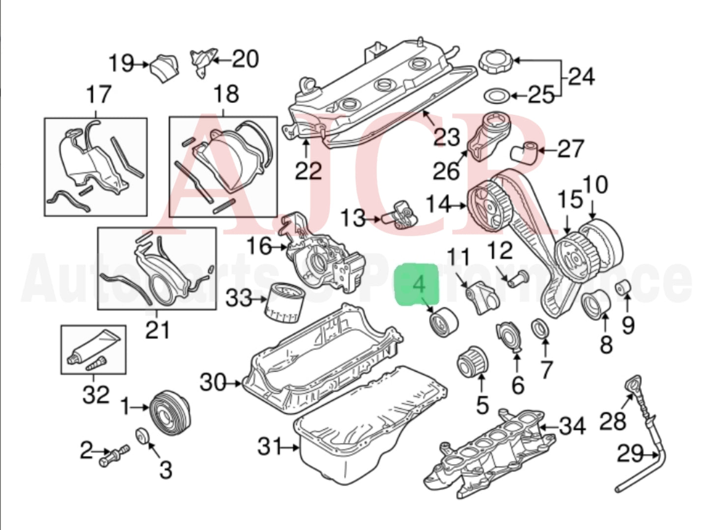 Mitsubishi Timing Belt Tensioner Pulley 3000GT/6G75/Stealth