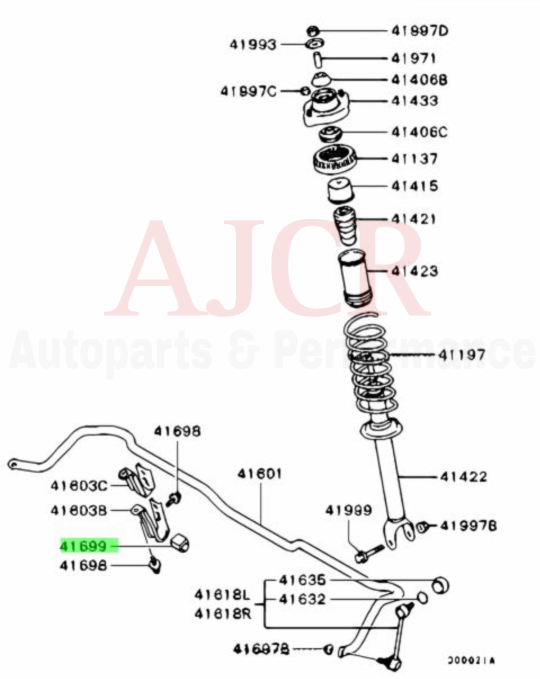 Mitsubishi Rear Sway Bar Bushing Evo 7-9