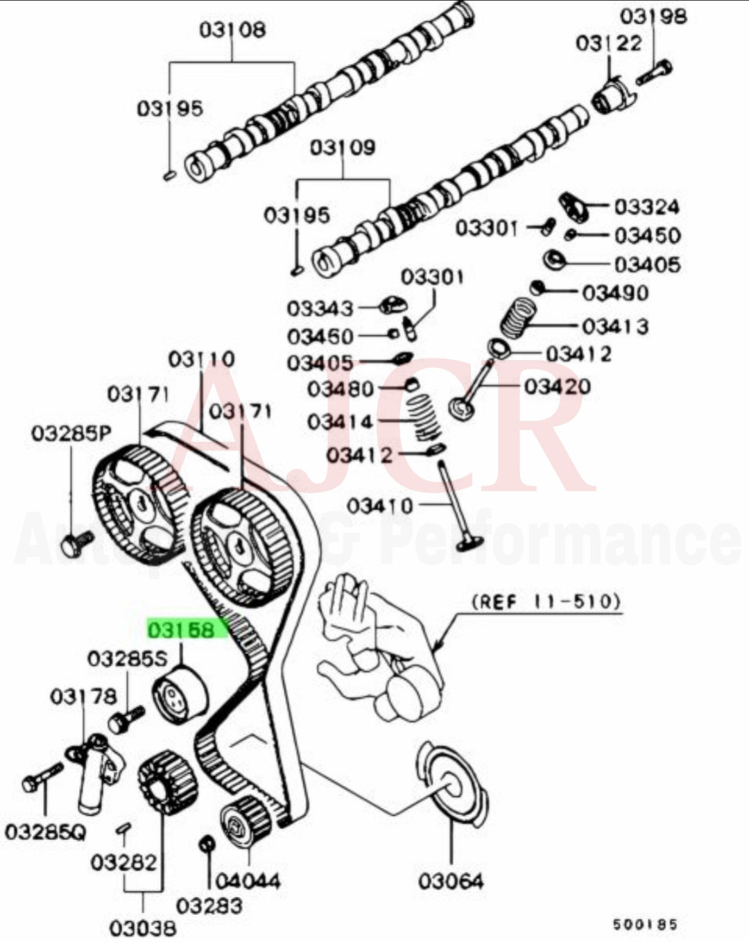 Mitsubishi Timing Belt Tensioner Pulley Evo 4-9