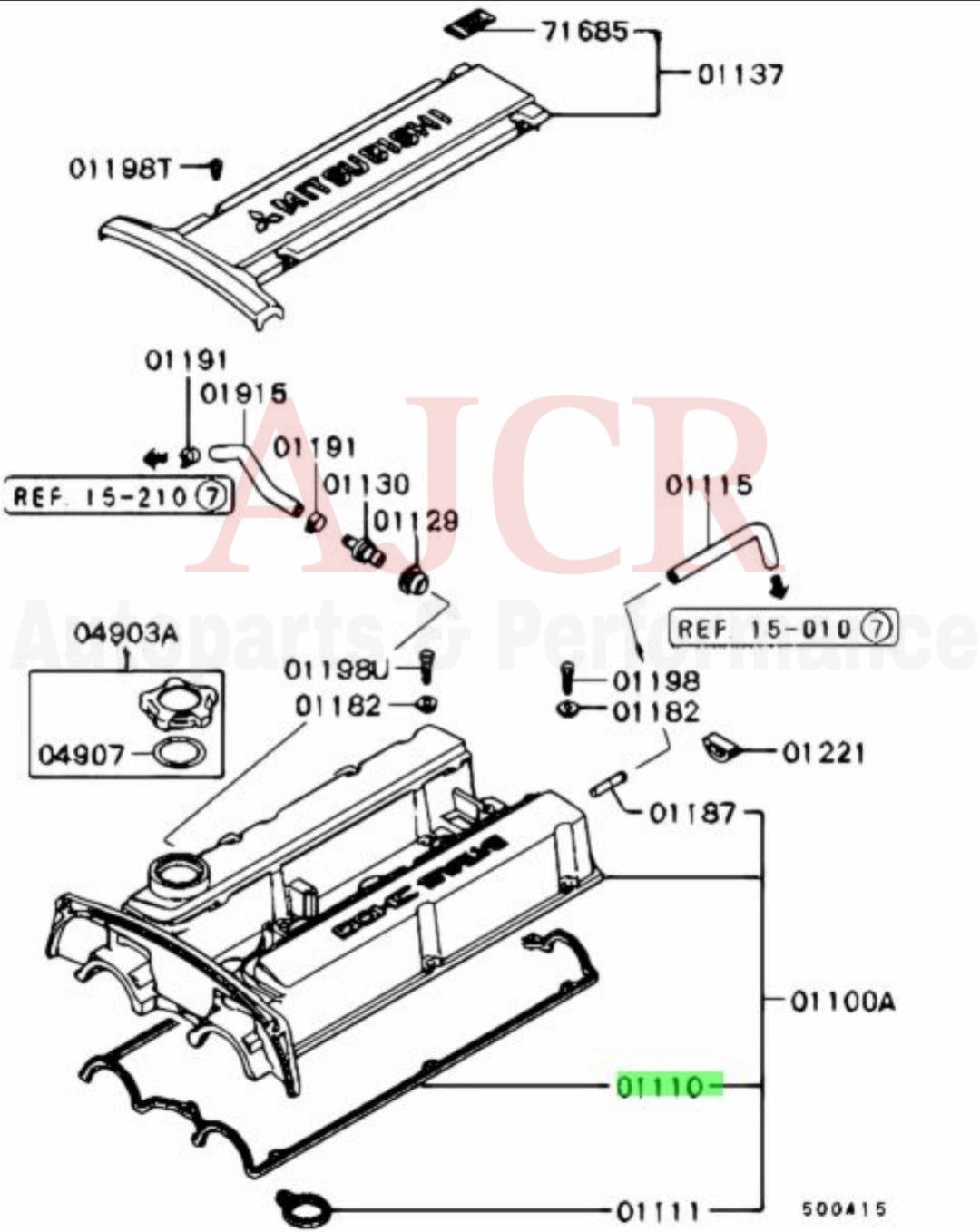 Mitsubishi Valve Cover Gasket Evo 4-8