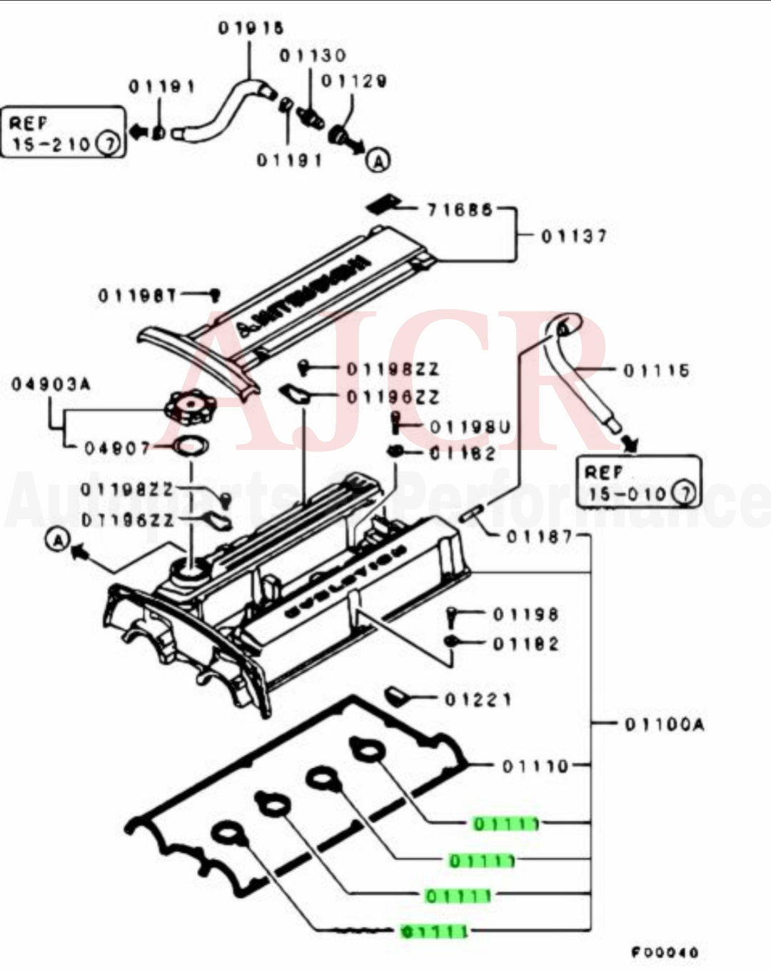 Mitsubishi Valve Cover Spark Plug Seal Evo 9
