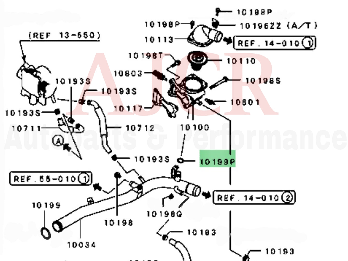 Mitsubishi Water Pipe To Thermostat Housing Oring Evo 7-9
