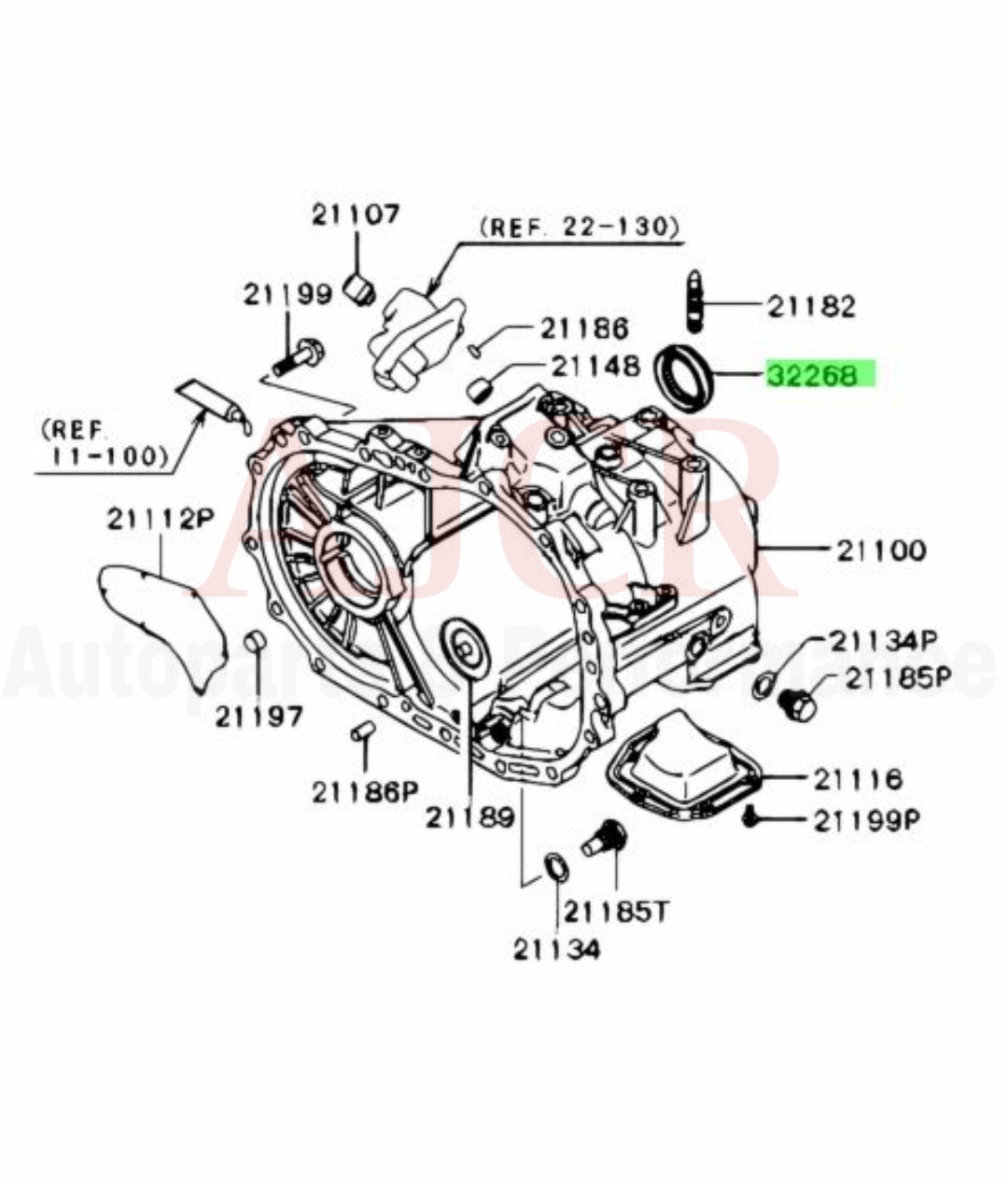 Mitsubishi Front LH Axle Seal Evo 4-9