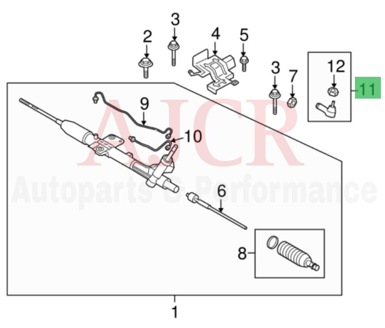 555 Outer Tie Rod Evo X