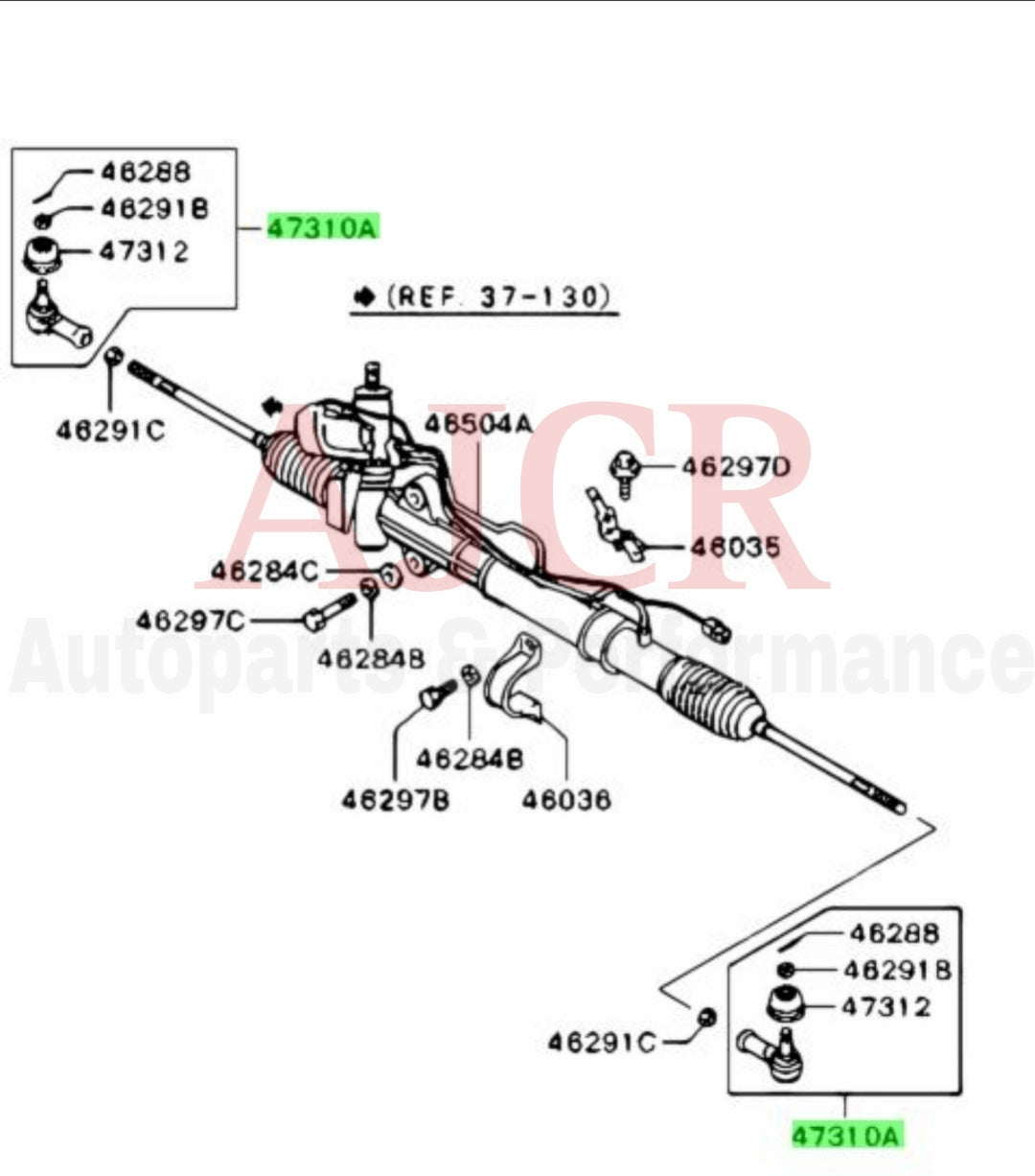 555 Outer Tie Rod Evo 4-6, 1G/2G DSM