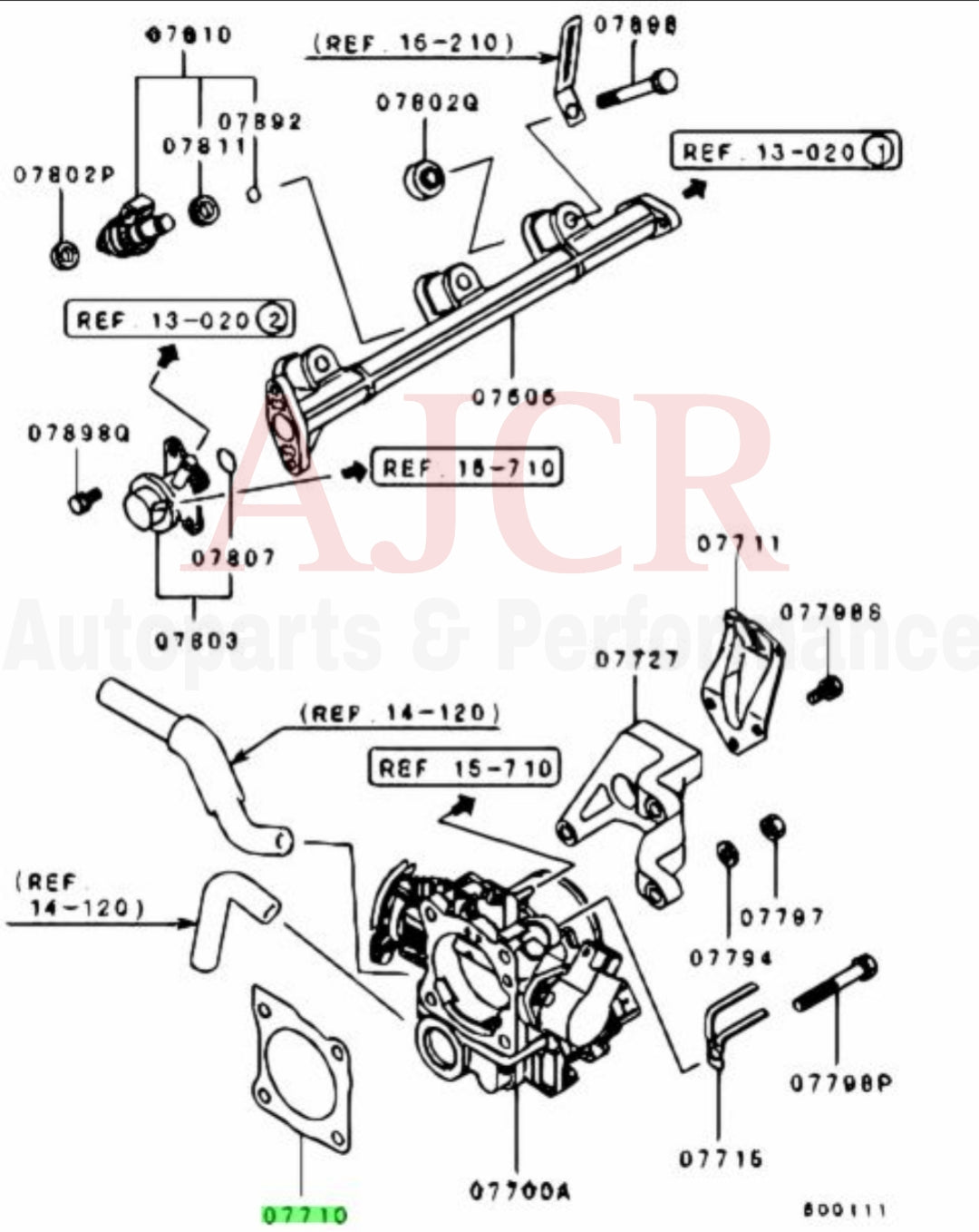 Mitsubishi Inner Throttle Body Gasket 2G DSM