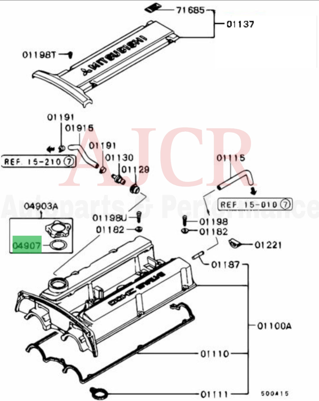 Mitsubishi Oil Cap Filler Gasket DSM/Evo