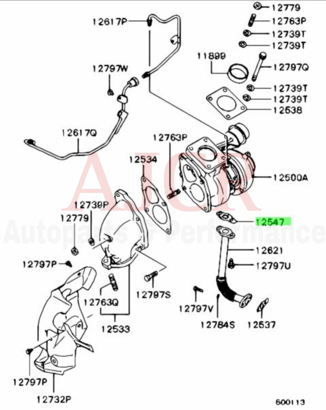 Mitsubishi Turbo To Oil Return Line Gasket 2G DSM
