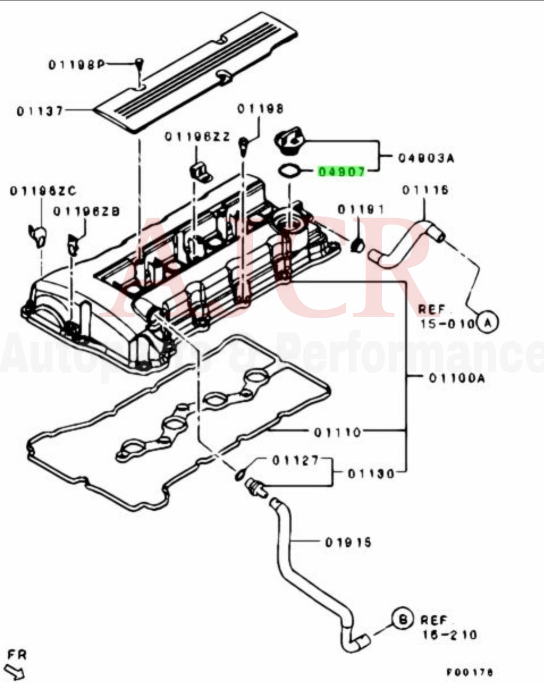 Mitsubishi Engine Oil Cap Oring Seal Evo X