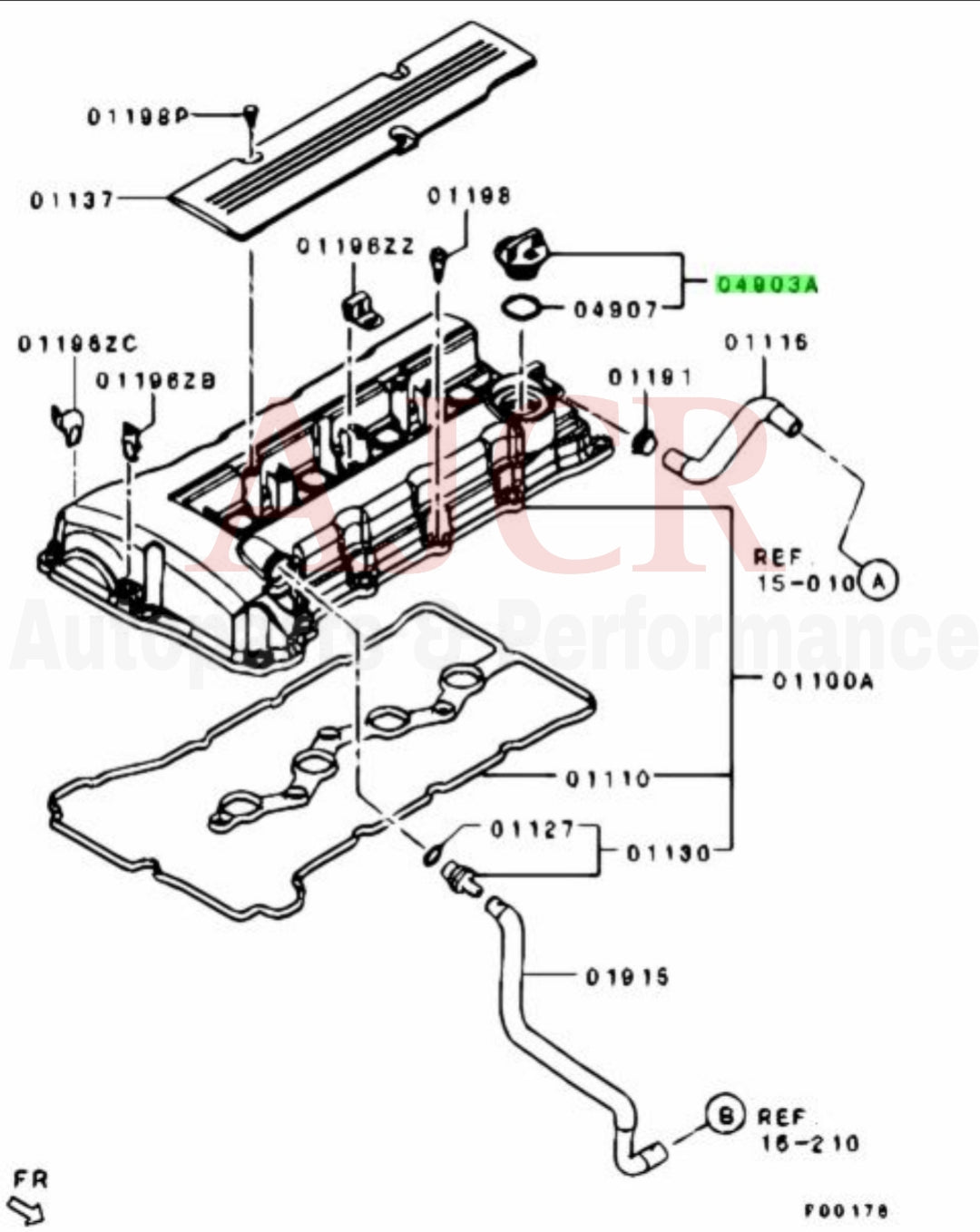 Mitsubishi Engine Oil Cap Evo X