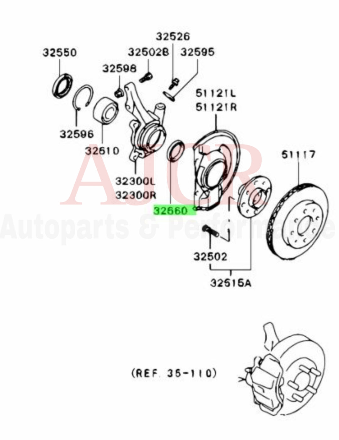 Mitsubishi Front Wheel Bearing Outer Seal 1G DSM