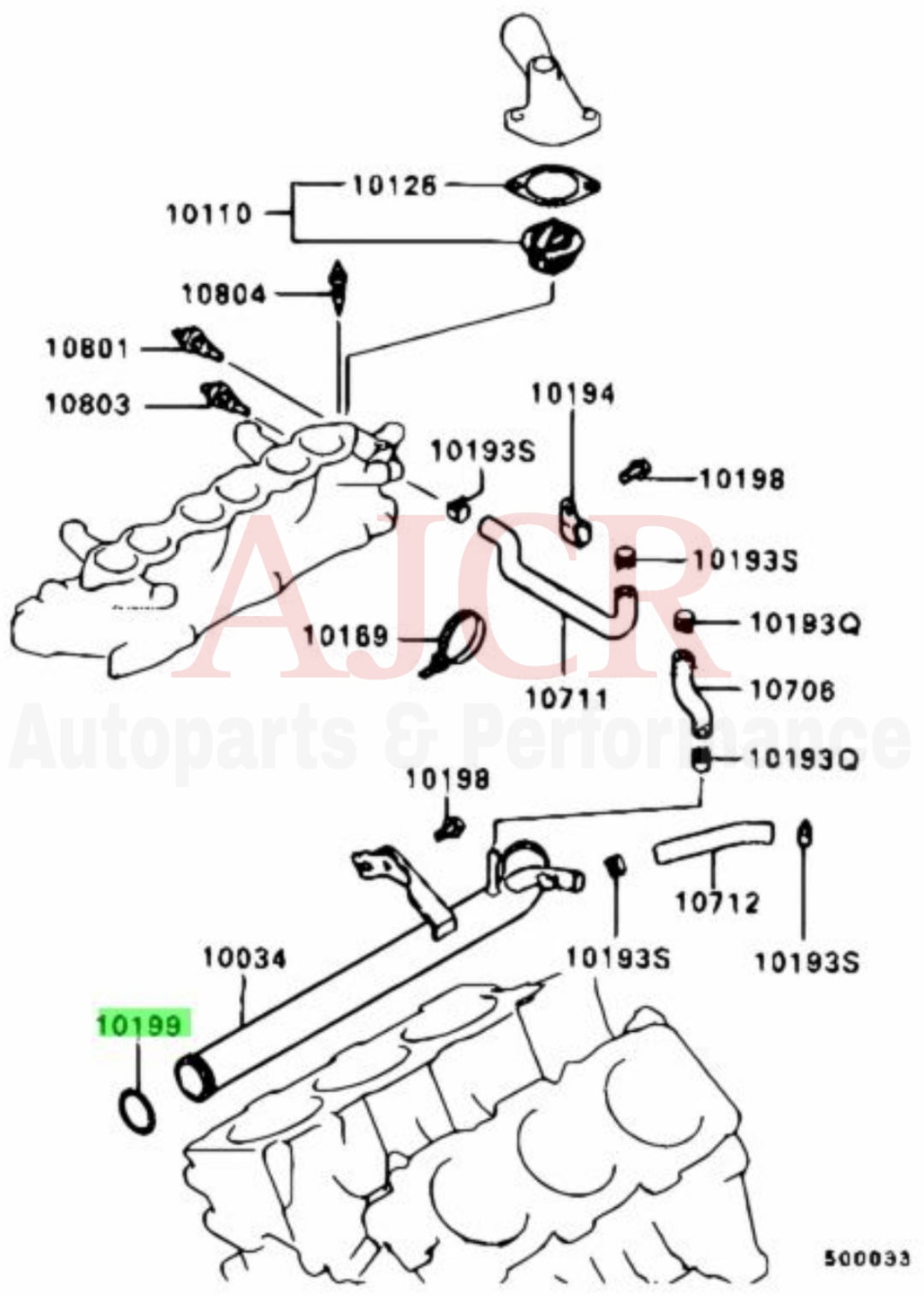 Mitsubishi Water Pipe Oring 3000GT/Eclipse/Galant/Endeavor V6