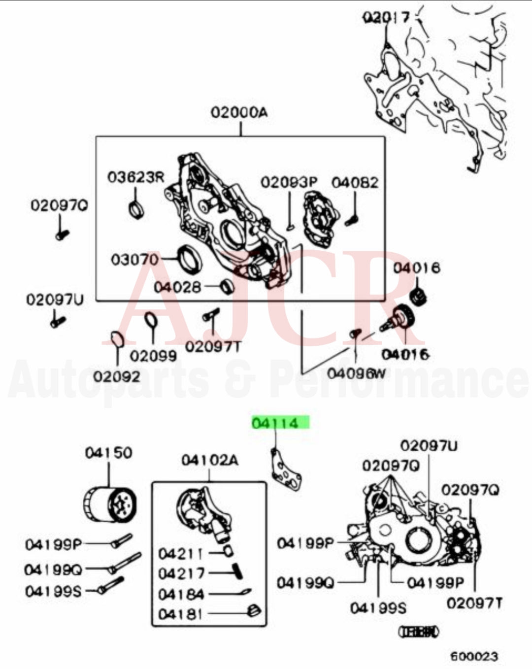 Mitsubishi Oil Filter Housing Gasket 1G/2G 7-Bolt DSM
