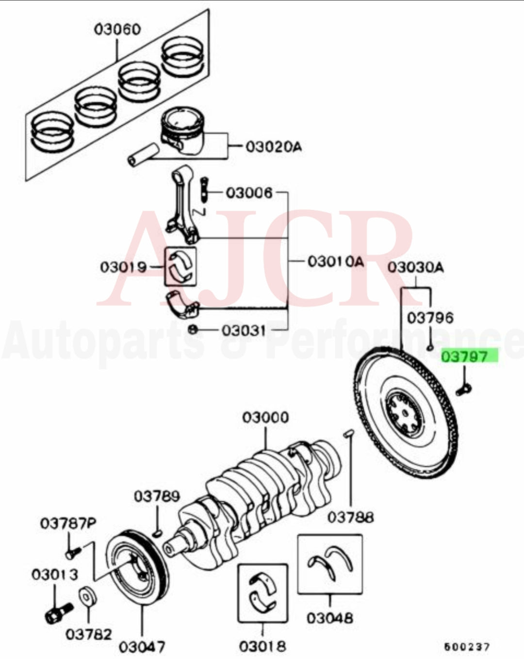 Mitsubishi Flywheel Bolt Evo 4-9