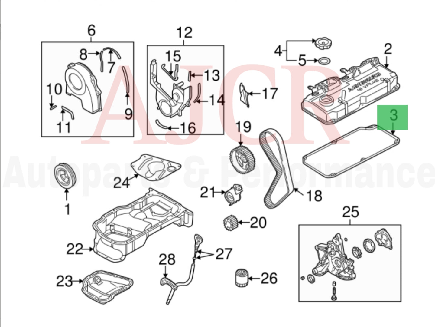 Fel-Pro Valve Cover Gasket Kit Mirage 1.8L 4G93/Lancer 2.0L 4G94