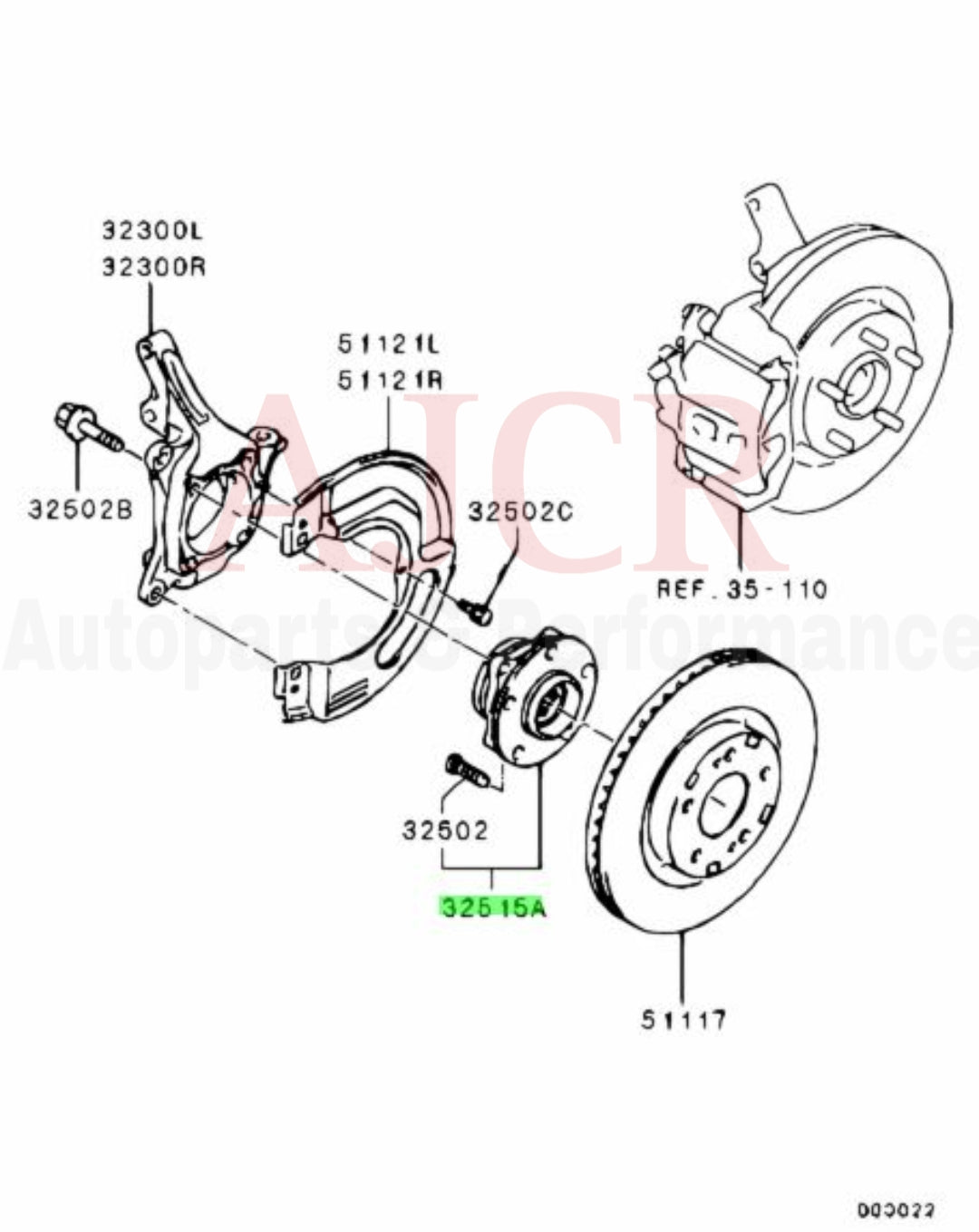 Timken Front Wheel Bearing Assy. Evo X