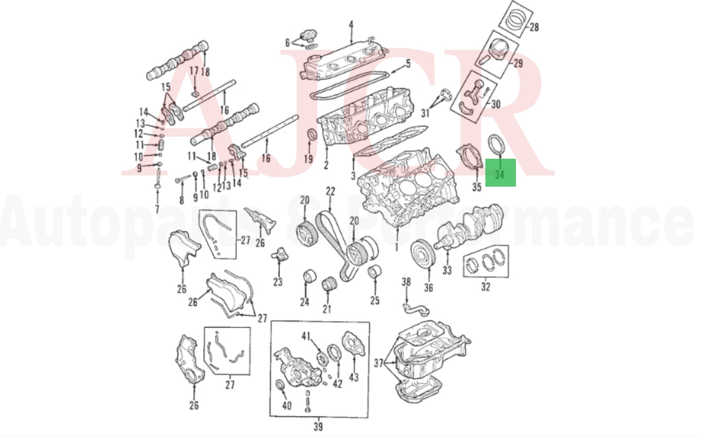 Mitsubishi Rear Main Crankshaft Seal V6 3.0/3.5/3.8L