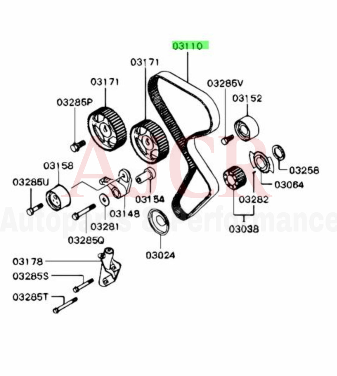 SUN Timing Belt Mirage 97-02 DOHC