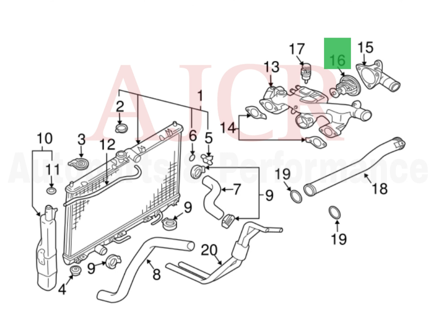 Mitsubishi Thermostat Eclipse V6 6G75 3.8L
