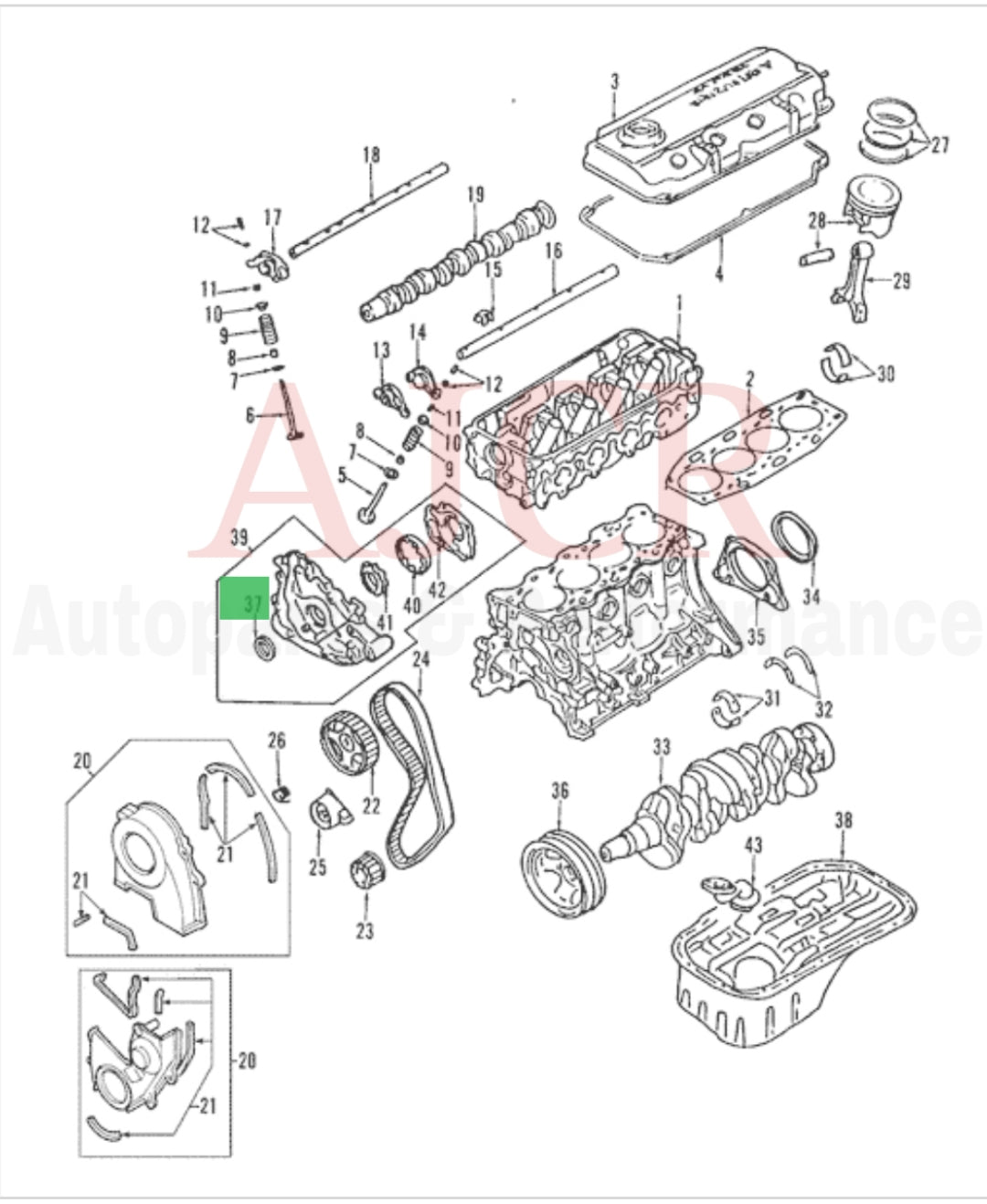 Mitsubishi Front Crankshaft Seal Mirage/Lancer/3000GT
