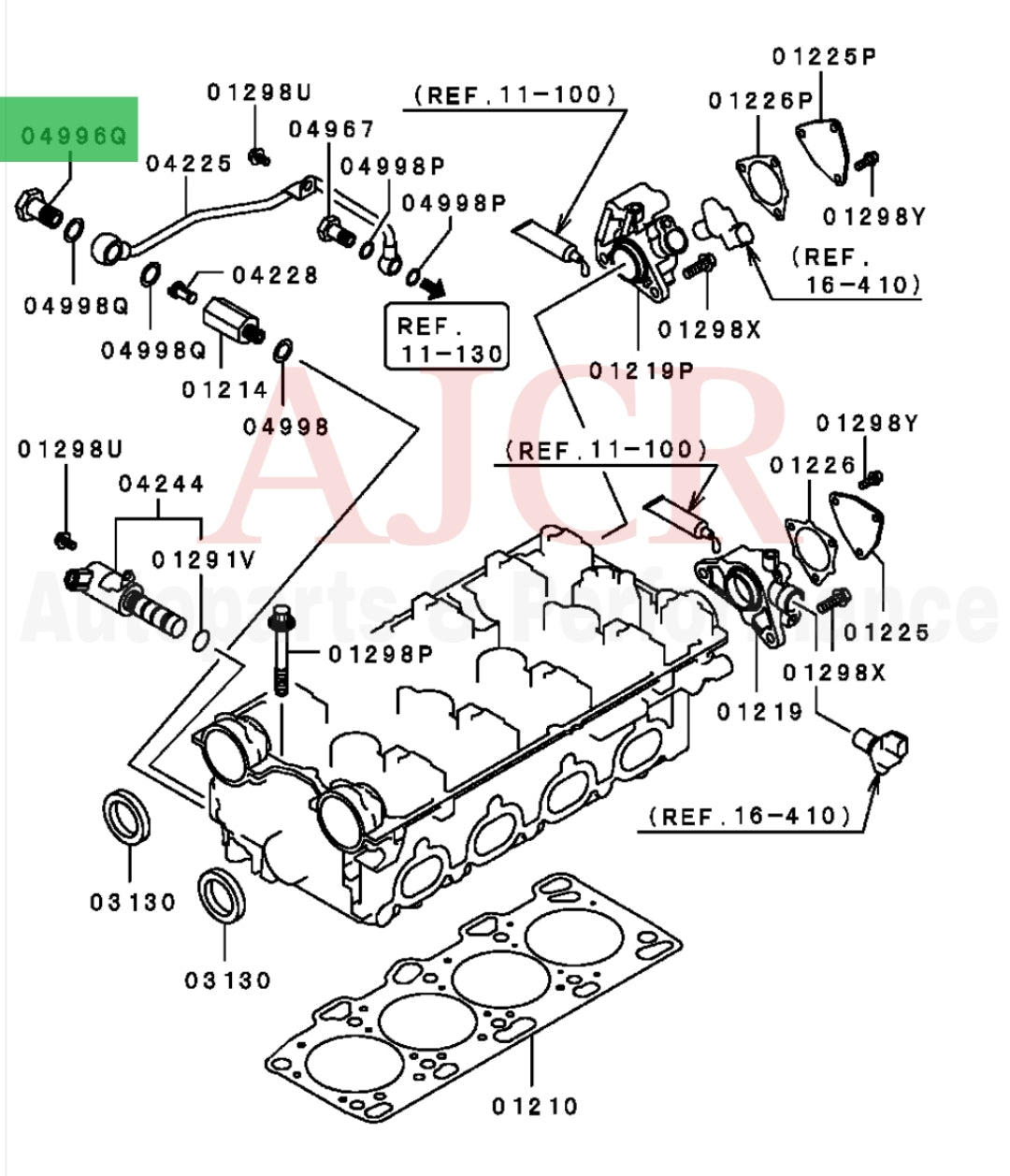Mitsubishi Oil Feed Line To Head Eye Bolt Evo 9
