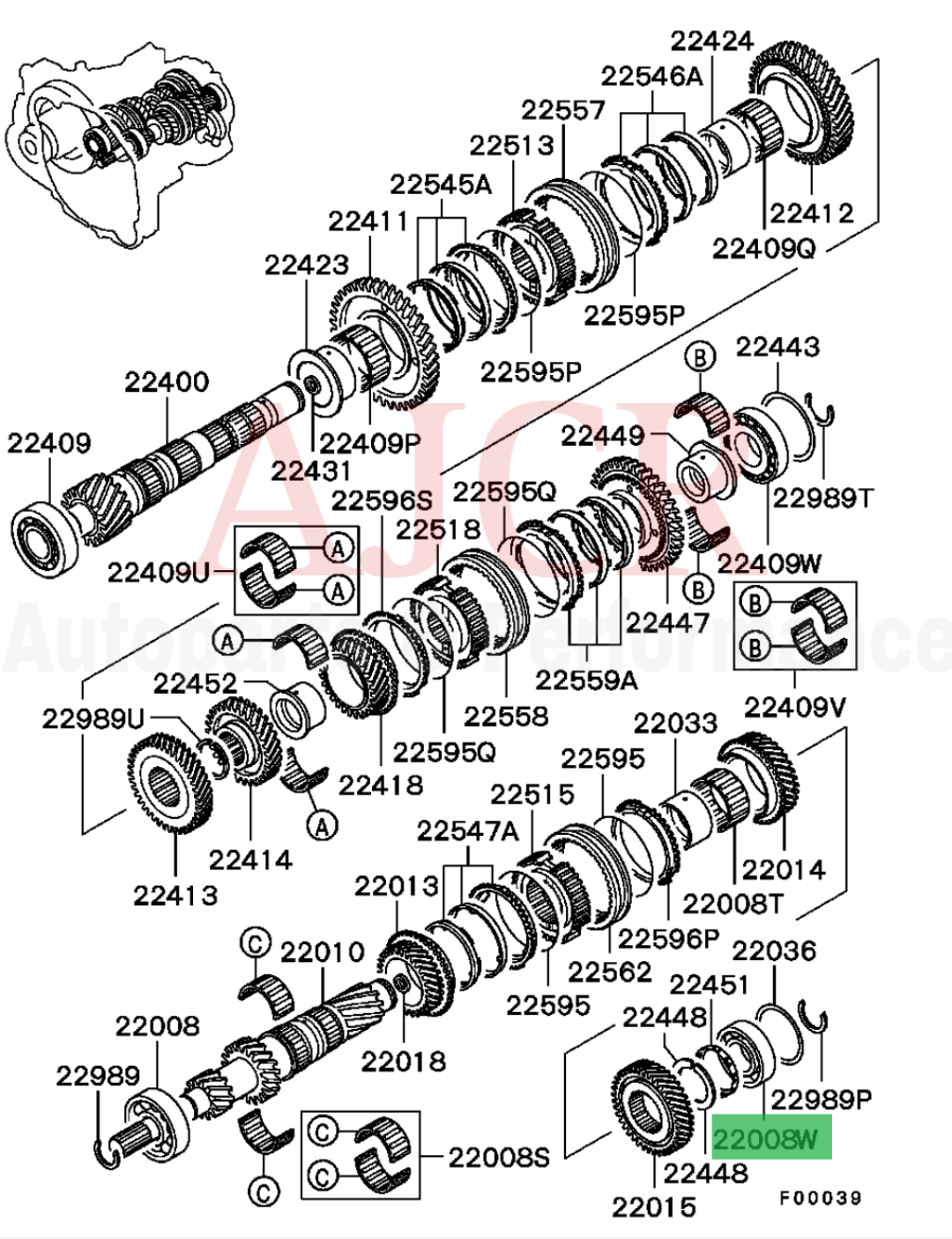 Mitsubishi Input Shaft Ball Bearing Evo 4-9 5-Speed
