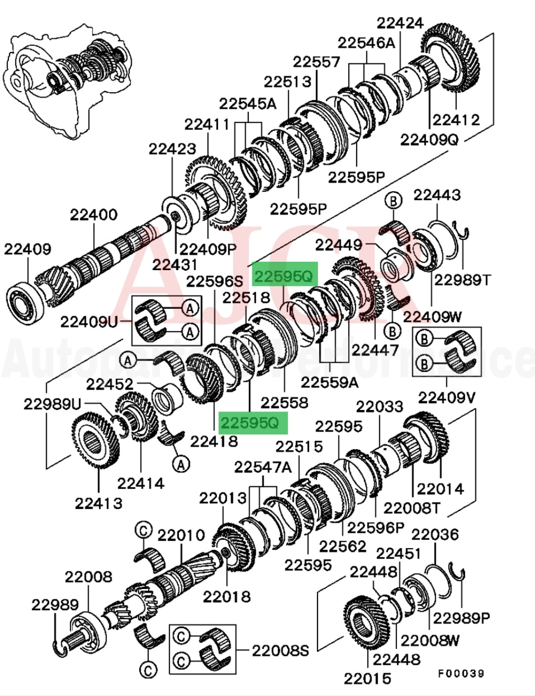 Mitsubishi 5th/Rev Gear Synchro Spring Evo 4-9