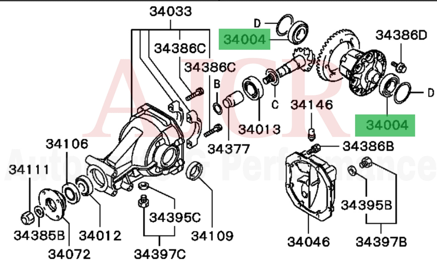 Mitsubishi RS Rear Differential Case Bearing Evo 4-9/DSM/Ralliart
