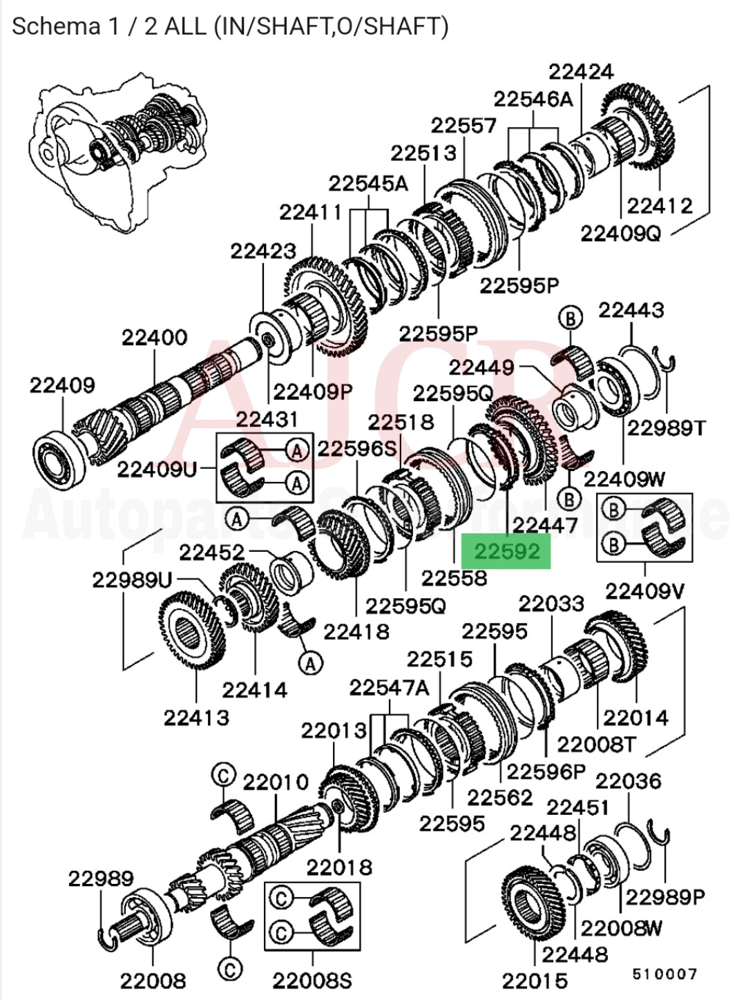 Mitsubishi Reverse Gear Synchro Ring Eclipse 3.0L 00-05 V6 5-Speed