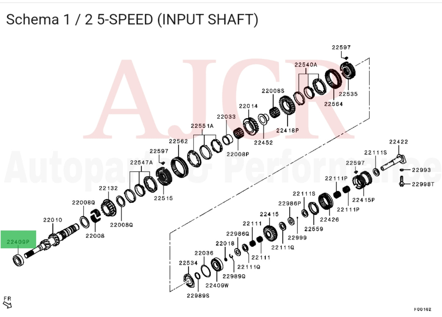 Mitsubishi Transmission Input/Output Shaft Bearing Evo X
