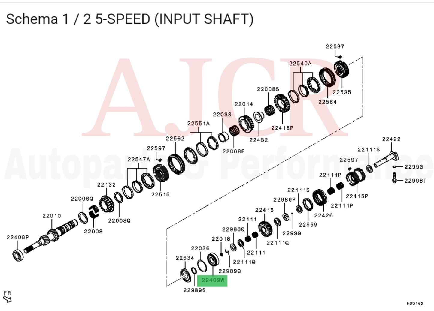 Mitsubishi Transmission Input/Output Shaft Bearing Evo X