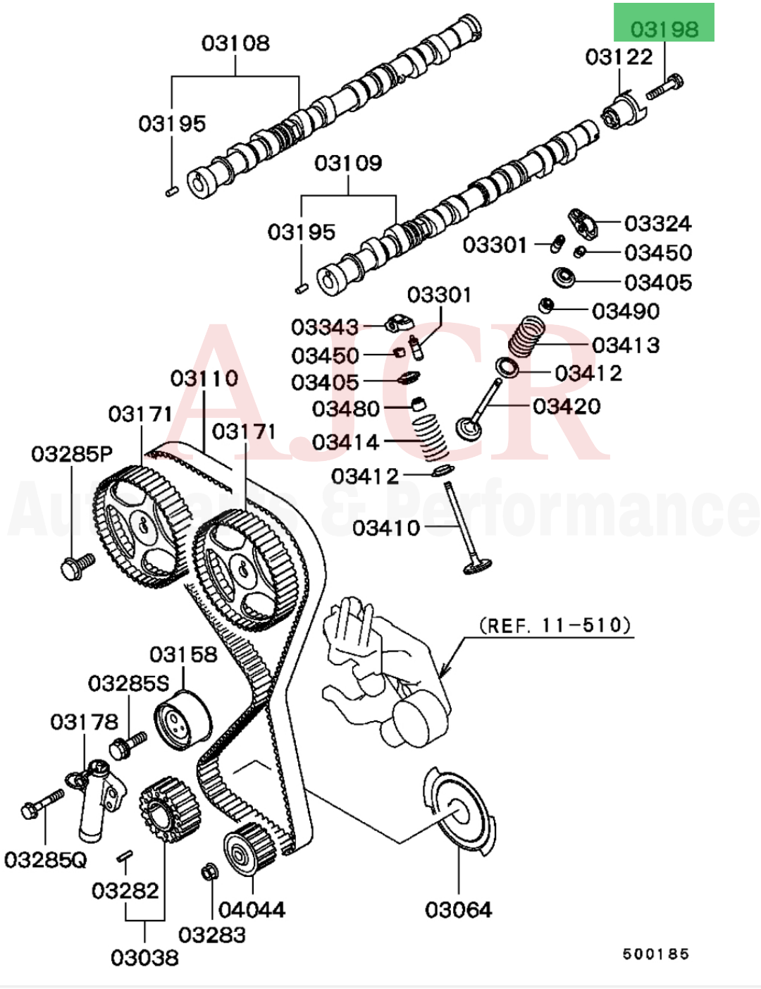 Mitsubishi Exhaust Cam Sensor Cylinder Lector Bolt Evo 7-9