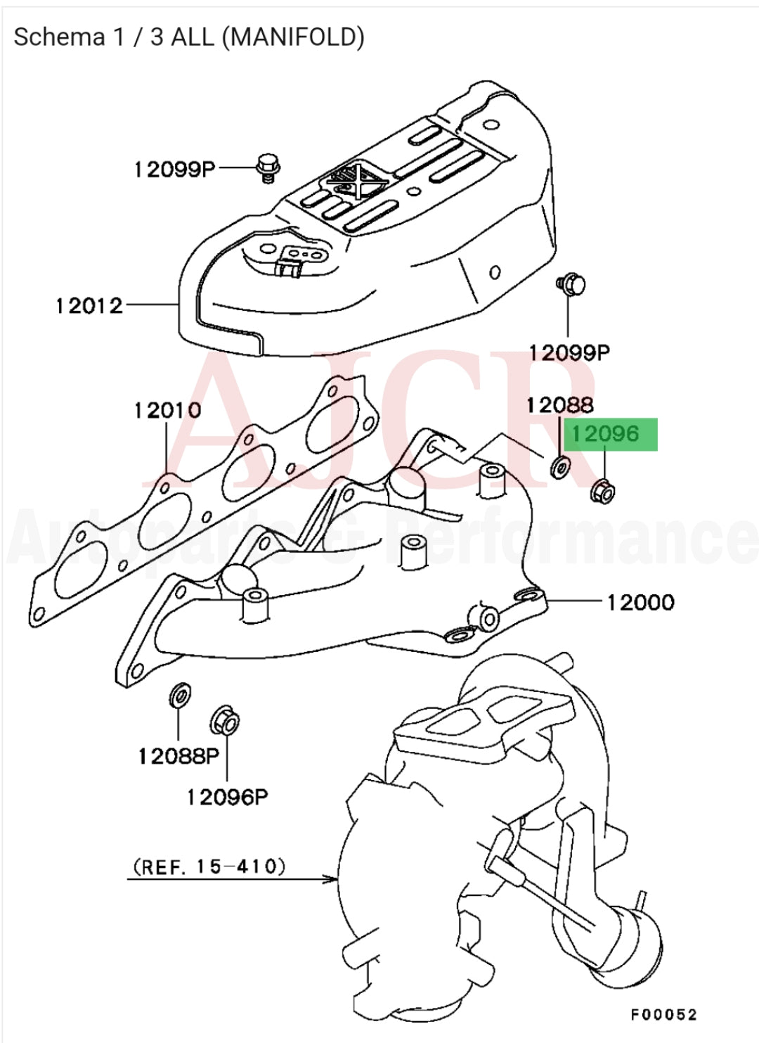 Mitsubishi Exhaust Manifold Nuts & Washer Evo 1-9, 2G/3G Eclipse 4Cyl.