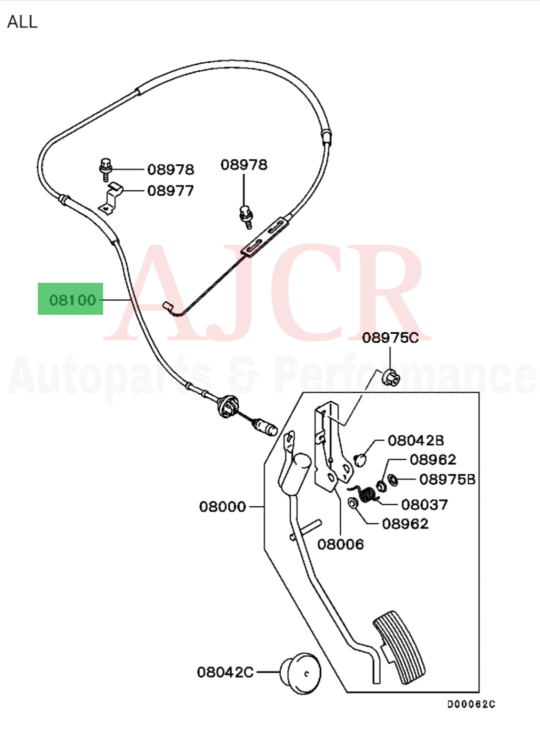 Mitsubishi Accelerator Pedal Cable Evo 8/9