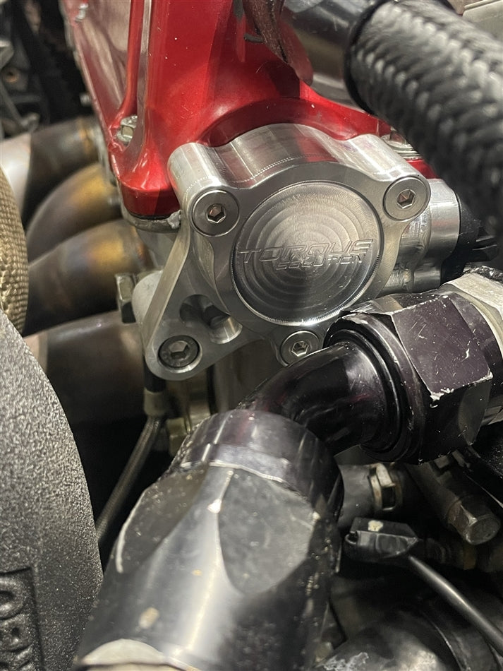 Torque Solution Billet Cam Sensor Housing (Black): Mitsubishi Evolution 4/5/6/7/8