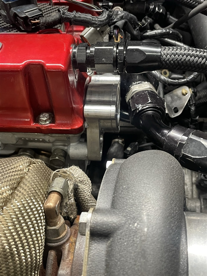 Torque Solution Billet Cam Sensor Housing (Black): Mitsubishi Evolution 4/5/6/7/8
