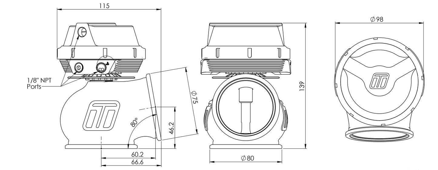 TURBOSMART Power-Gate 60mm External Wastegate Gen V