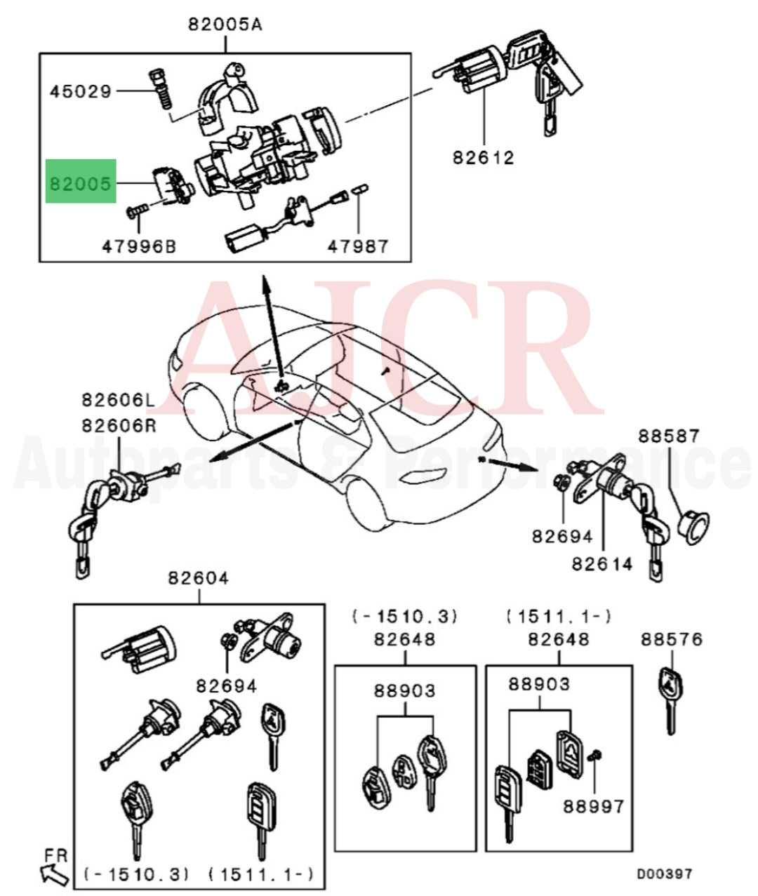 Mitsubishi Ignition Switch Outlander 03-17 / Lancer Evo 7-X