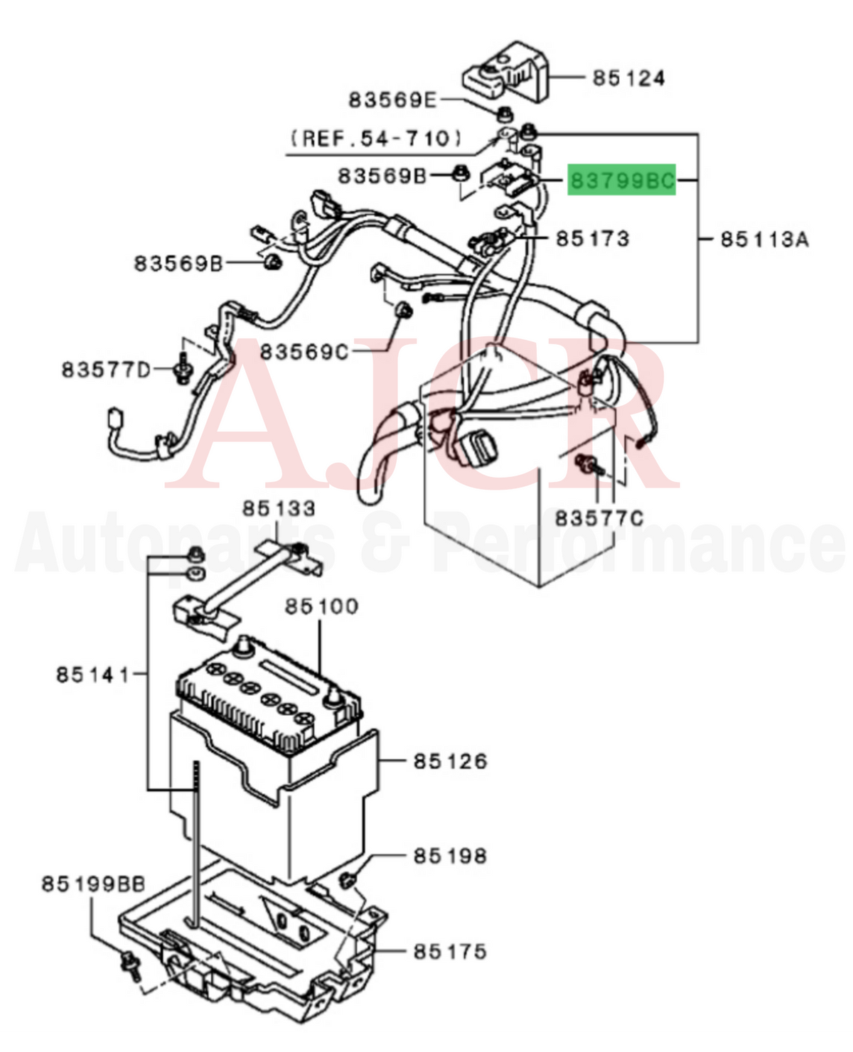 Mitsubishi Positive Battery Fusible Link Evo 7-9 Non ACD