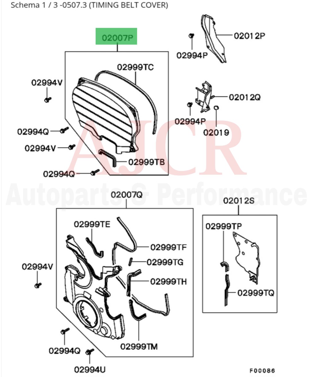 Mitsubishi Upper Timing Cover Evo 8
