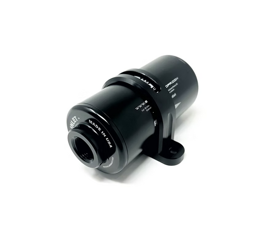 BPR billet inline fuel filter with 10 micron microglass filter element