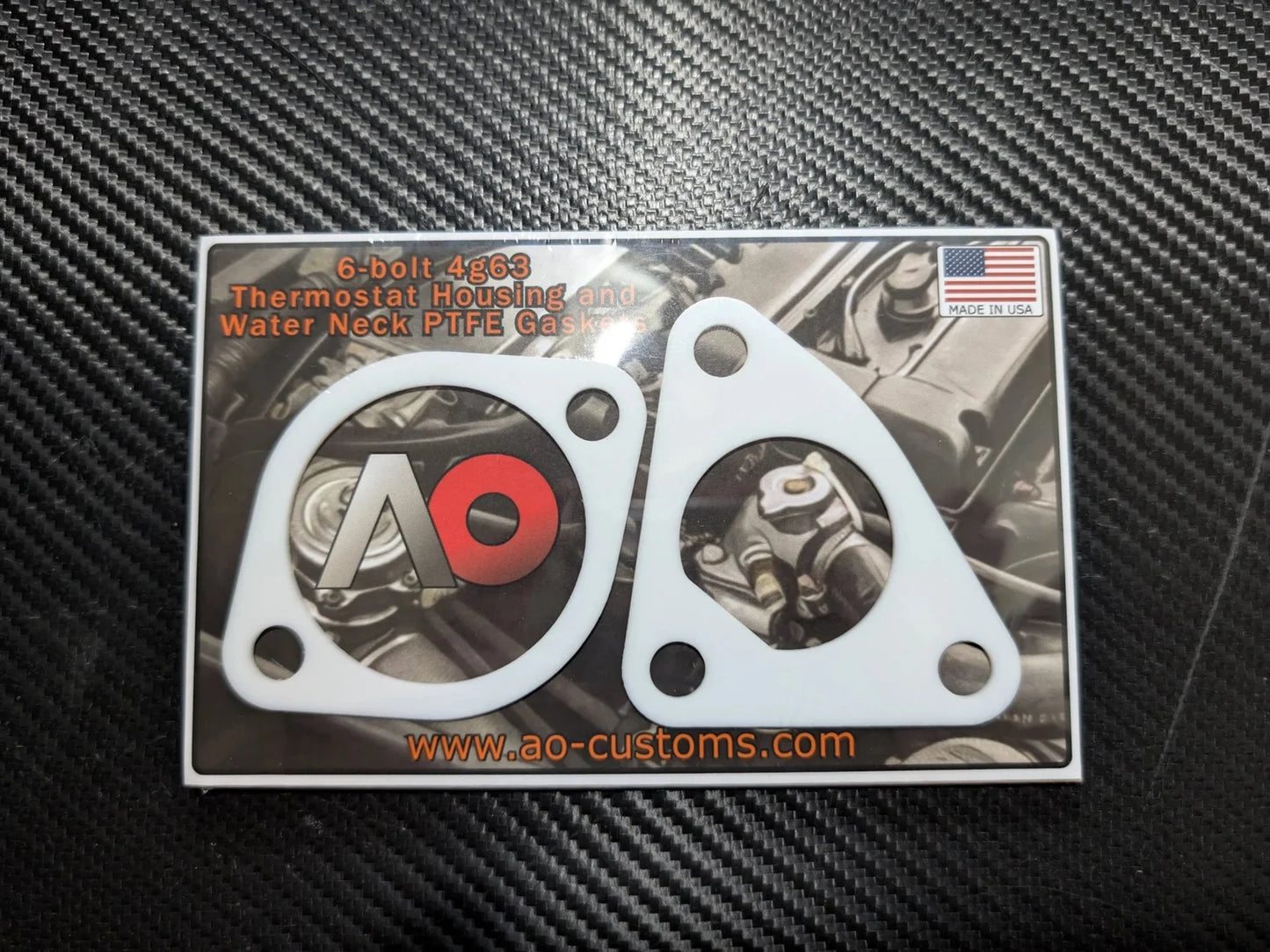 A.O. Customs 1G DSM 6-Bolt 4g63 PTFE Thermostat Housing and Water Neck Gasket Set