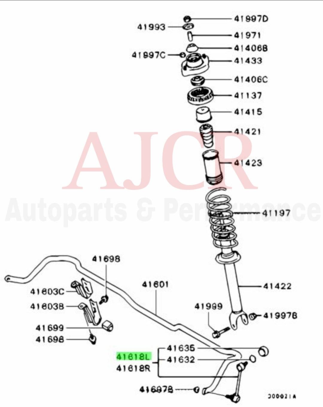 Moog Rear LH Sway Bar Link Evo 7-9