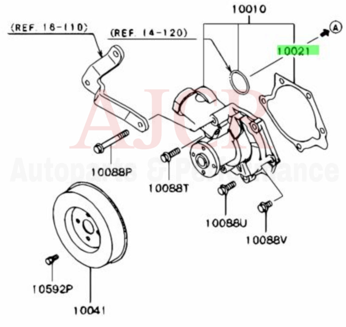 Mitsubishi Water Pump Gasket Evo 4-7