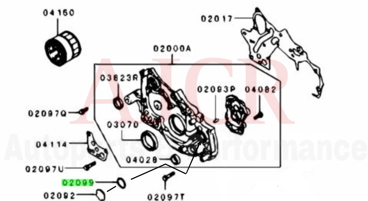Mitsubishi Front Case Castle Plug Oring Evo 1-9/DSM