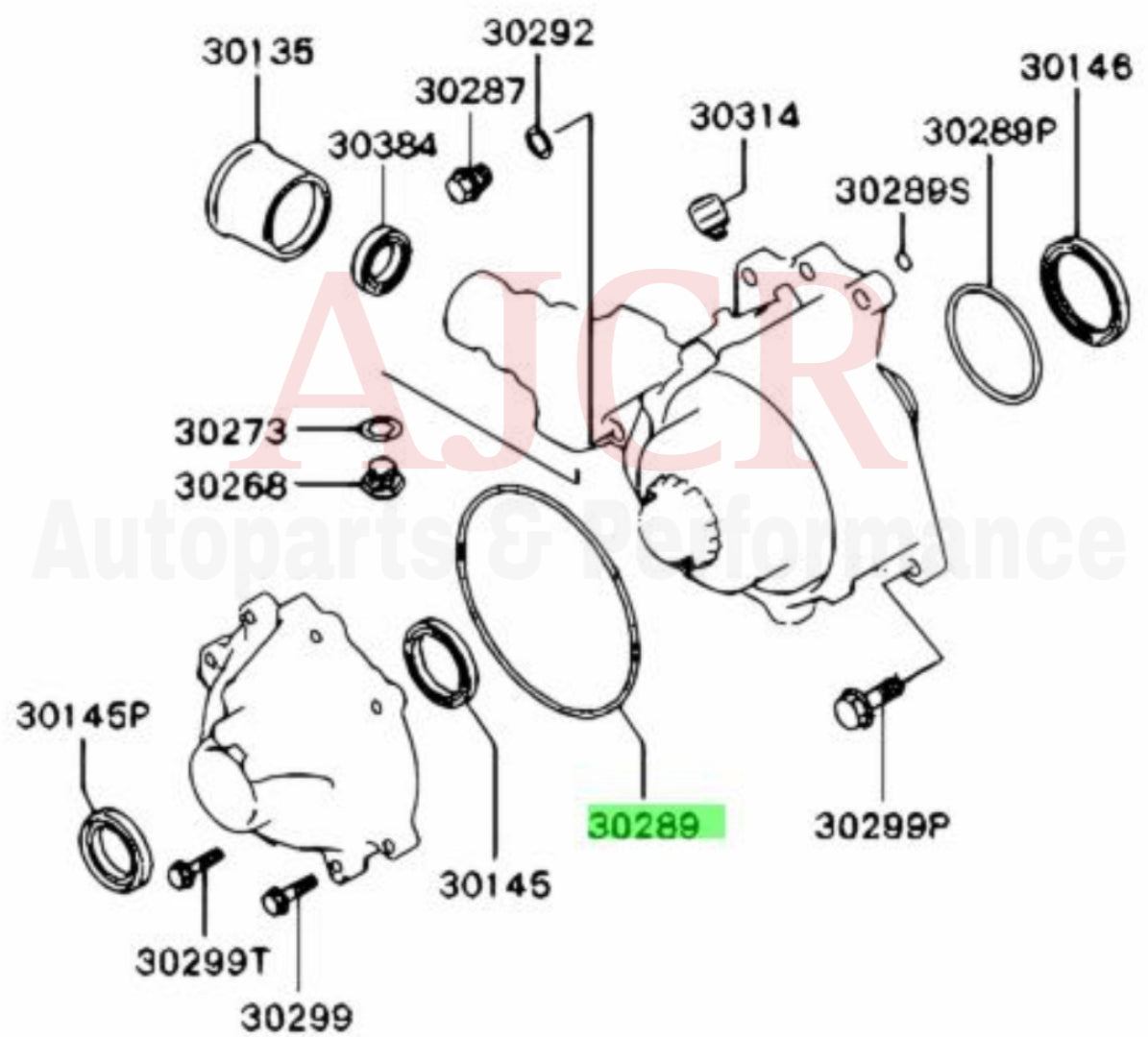 Mitsubishi Non ACD Transfer Case Cover Oring Evo 4-9/Outlander